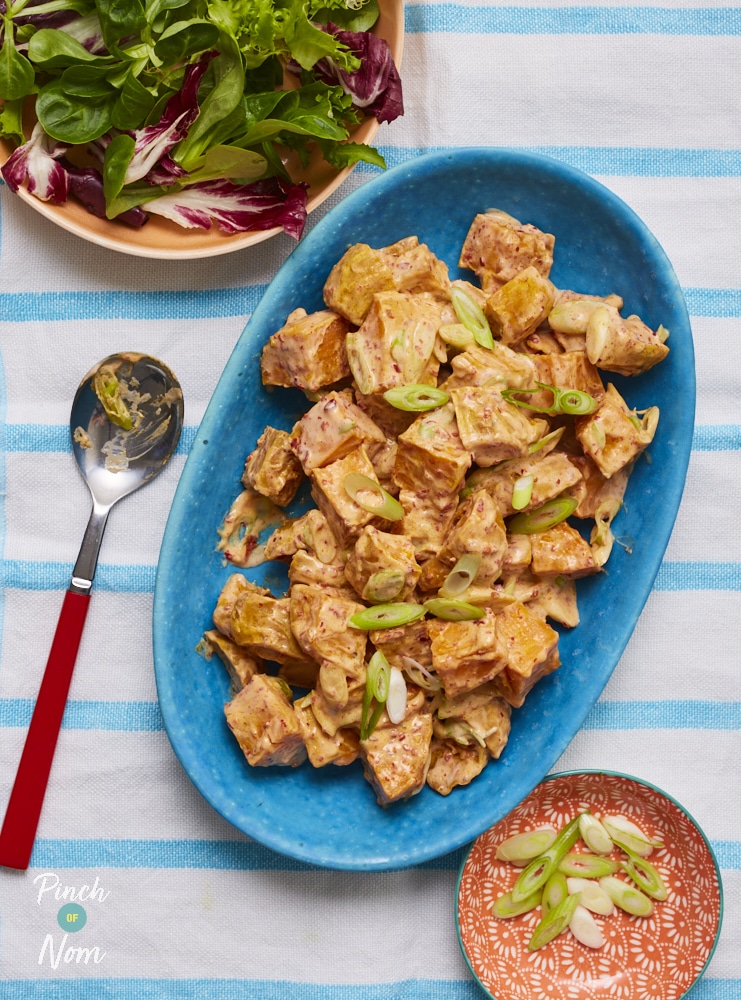 Sweet Potato and Harissa Salad pinchofnom.com