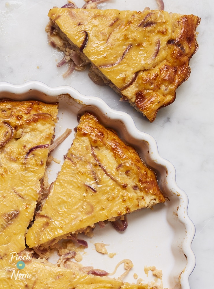 Caramelised Onion Quiche - Pinch of Nom Slimming Recipes
