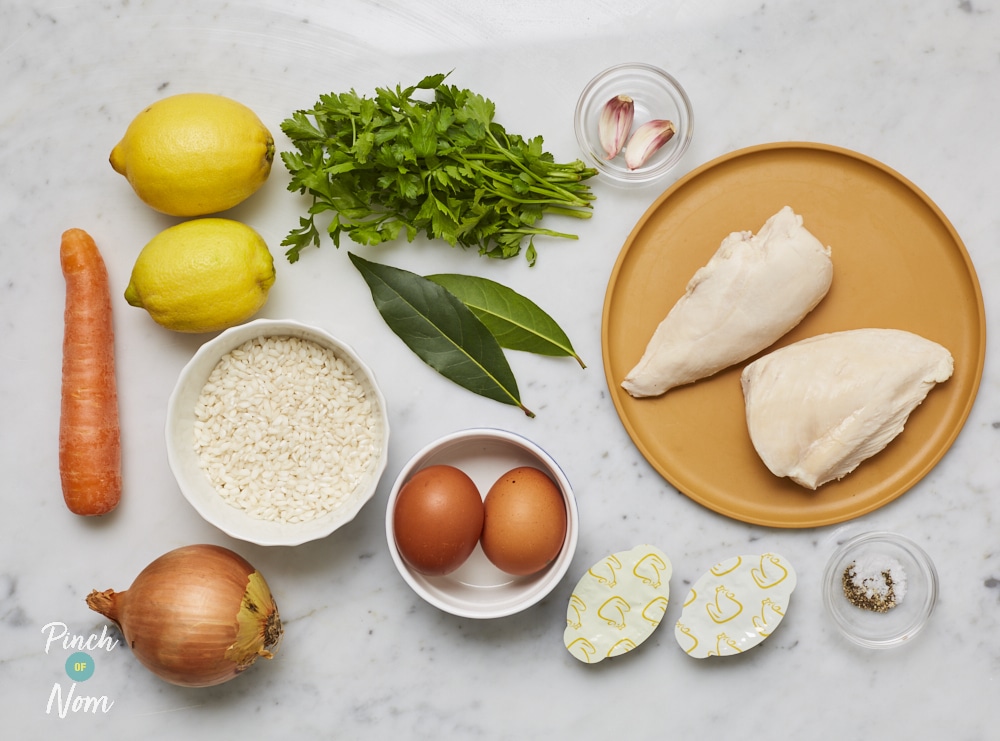 Greek Lemon Chicken and Rice Soup - Pinch of Nom Slimming Recipes
