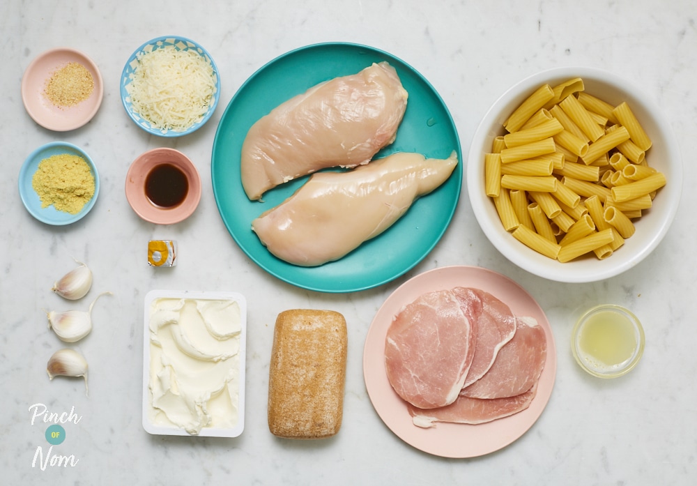 Chicken Caesar Pasta - Pinch of Nom Slimming Recipes