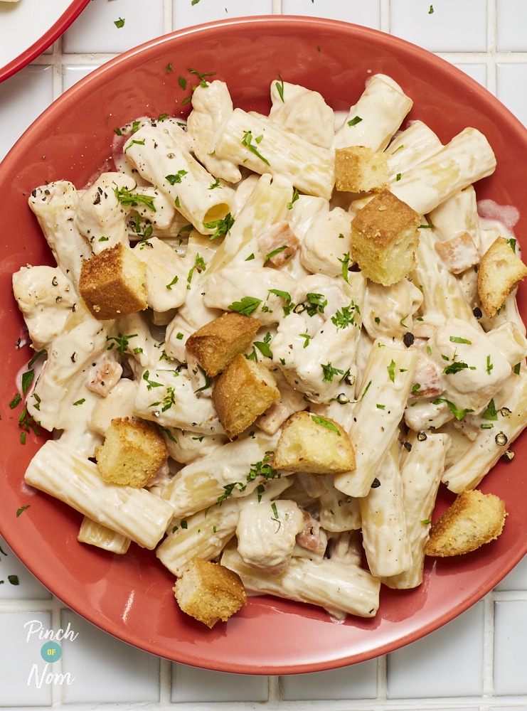Chicken Caesar Pasta - Pinch of Nom Slimming Recipes