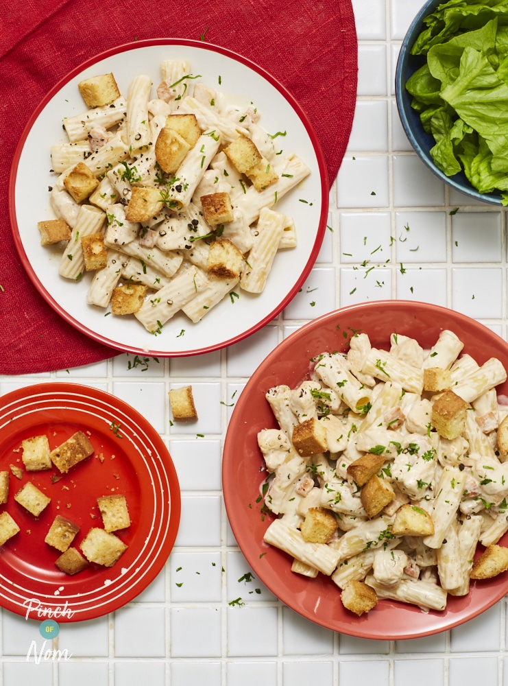 Chicken Caesar Pasta - Pinch of Nom Slimming Recipes