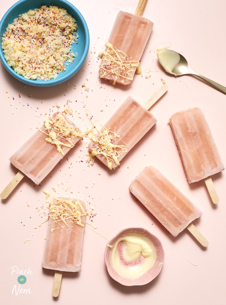 Birthday Cake Ice Pops - Pinch of Nom Slimming Recipes