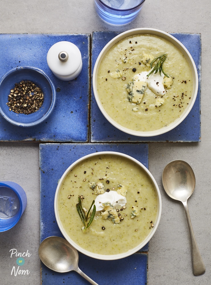 Broccoli and Stilton Soup pinchofnom.com
