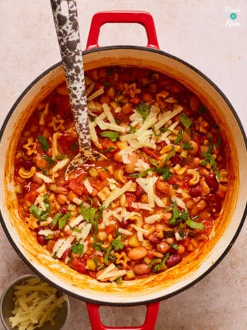 Cheesy Chilli Bean Pot pinchofnom.com