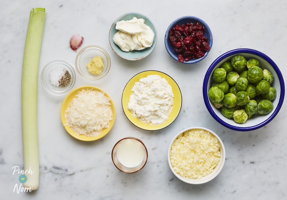 Cheesy Sprout Bake - Pinch of Nom Slimming Recipes