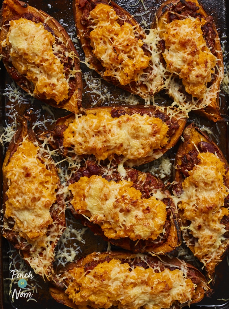 Chilli Stuffed Sweet Potato Skins - Pinch of Nom Slimming Recipes