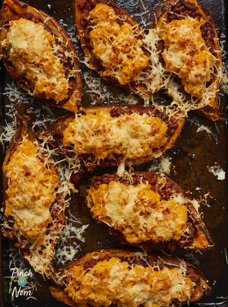 Chilli Stuffed Sweet Potato Skins - Pinch of Nom Slimming Recipes