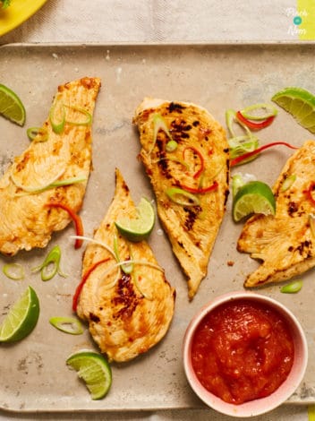 Mango and Chilli Chicken Flatties pinchofnom.com