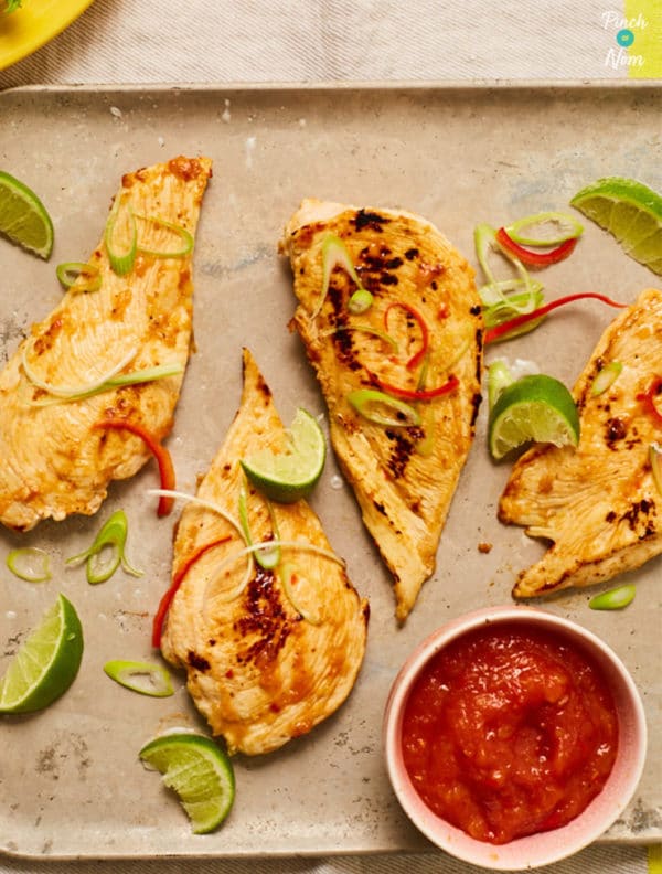 Mango and Chilli Chicken Flatties pinchofnom.com