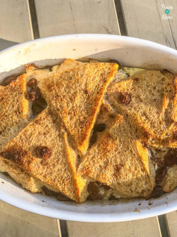 Plum and Almond Bread Pudding pinchofnom.com