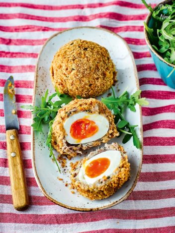 Tuna Scotch Eggs pinchofnom.com
