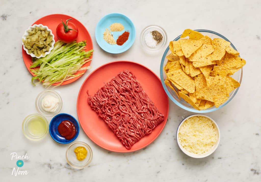 Cheeseburger Nachos - Pinch of Nom Slimming Recipes