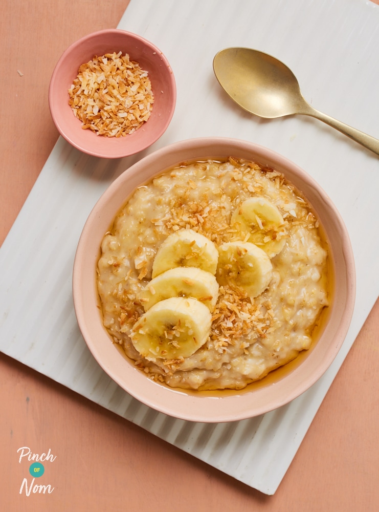 Coconut, Banana and Maple Porridge - Pinch of Nom Slimming Recipes