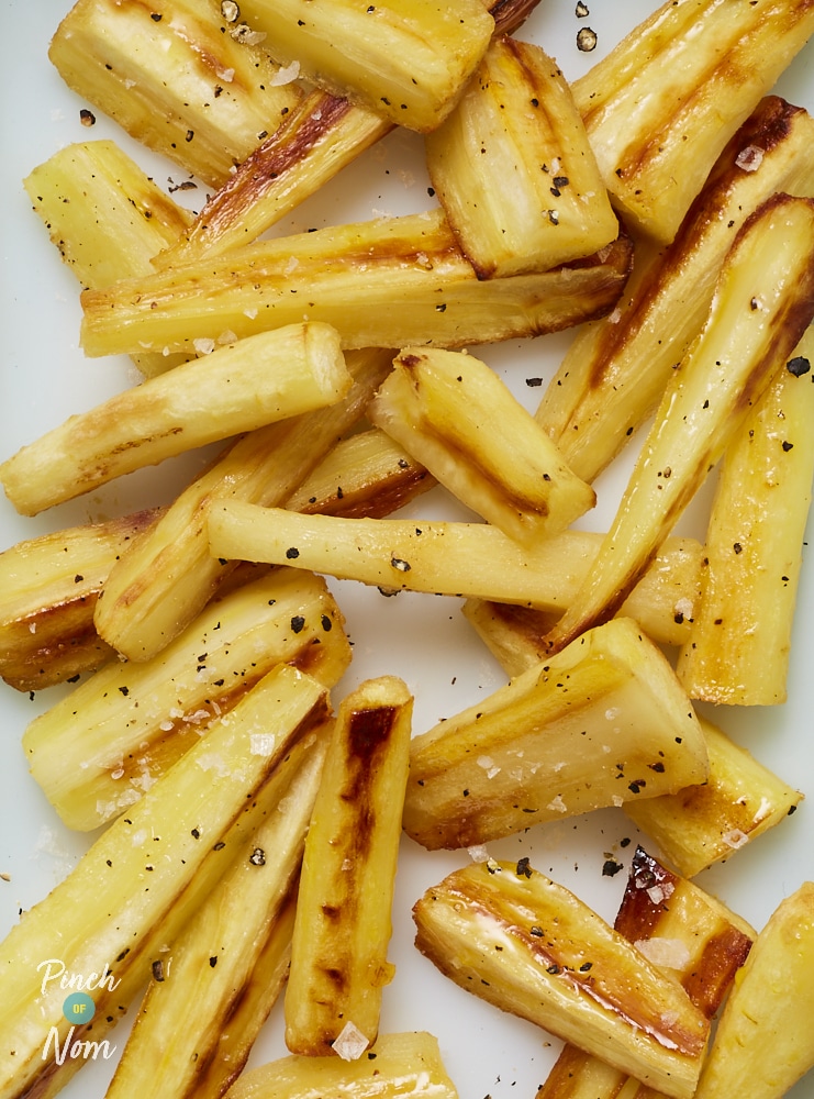 Honey Glazed Roast Parsnips - Pinch of Nom Slimming Recipes