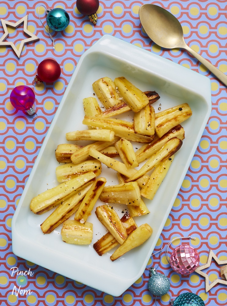 Honey Glazed Roast Parsnips - Pinch of Nom Slimming Recipes