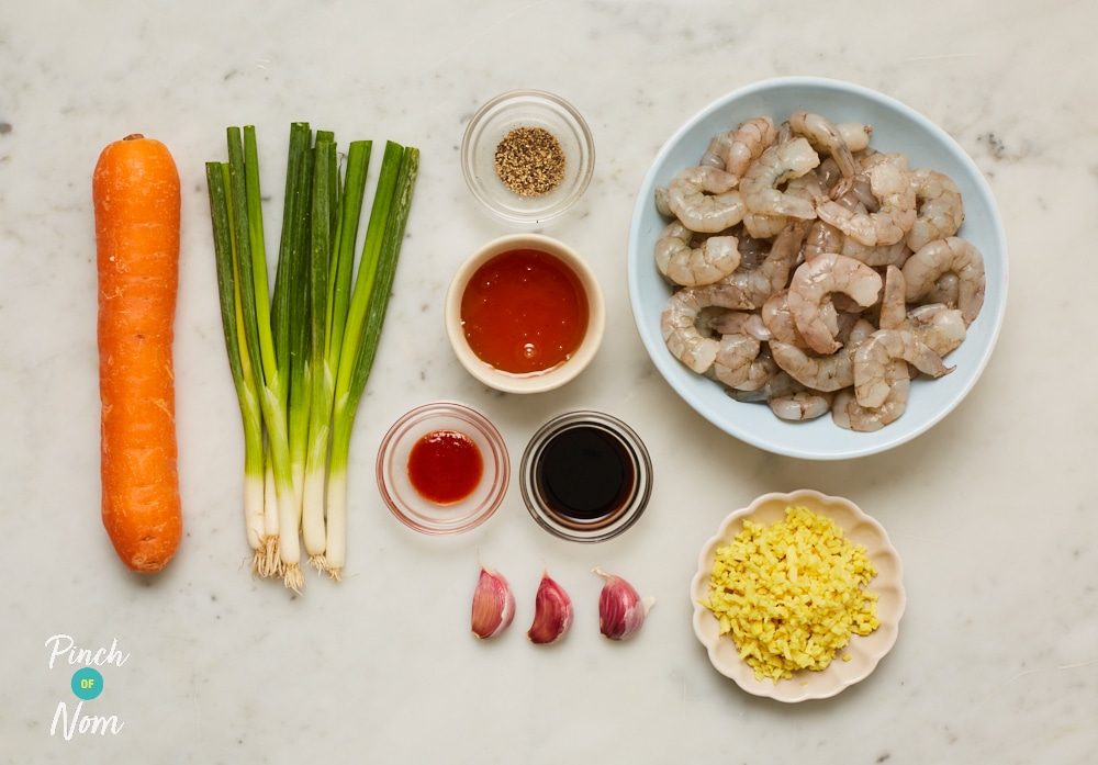 Sticky Prawns with Ginger - Pinch of Nom Slimming Recipes