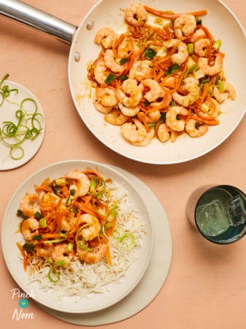 Sticky Prawns with Ginger pinchofnom.com