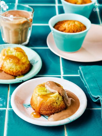 Banana Sponge Puddings pinchofnom.com