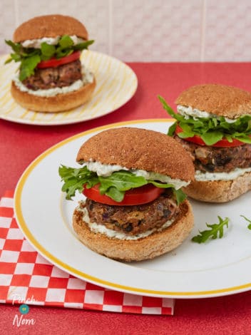Beef and Feta Burgers pinchofnom.com