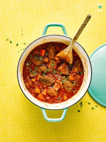 Beef and Sweet Potato Stew pinchofnom.com