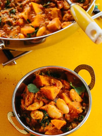 Butter Bean and Sweet Potato Tikka Masala pinchofnom.com