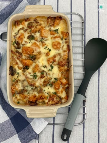 Butternut Squash and Bacon Bake pinchofnom.com