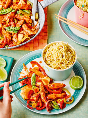 Crispy Chicken with Sweet and Sour Sauce pinchofnom.com