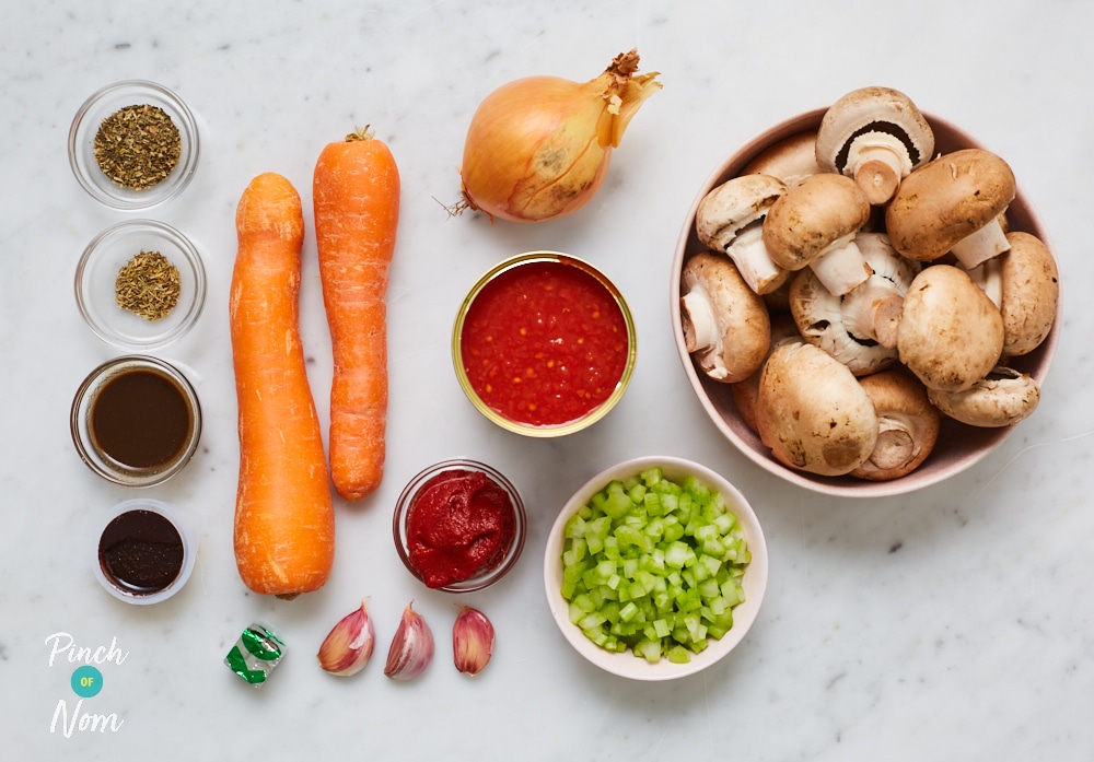 Mushroom Bolognese - Pinch of Nom Slimming Recipes