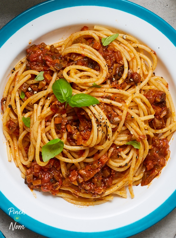 Mushroom Bolognese - Pinch of Nom Slimming Recipes