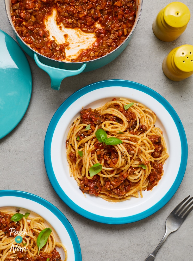 Mushroom Bolognese - Pinch of Nom Slimming Recipes