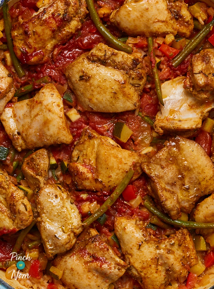 One Pot Creole Chicken and Tomato Rice - Pinch of Nom Slimming Recipes