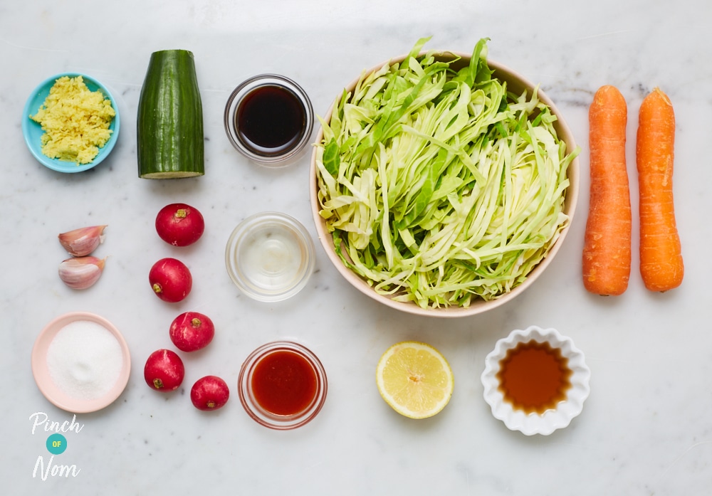 Quick Kimchi Style Slaw - Pinch of Nom Slimming Recipes