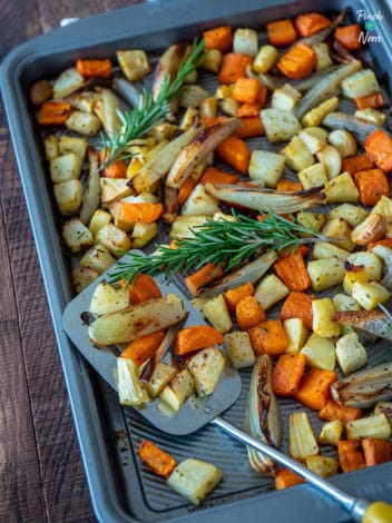 Roasted Root Vegetables with Garlic and Rosemary pinchofnom.com