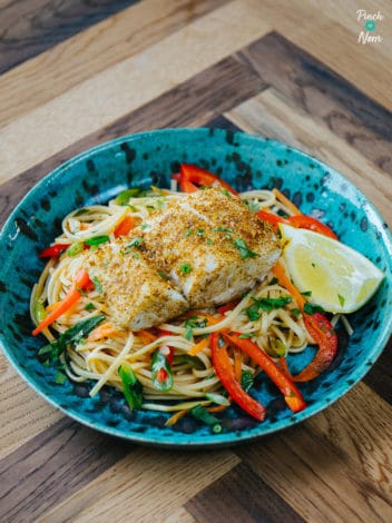 Thai-Spiced Fish with Noodles pinchofnom.com