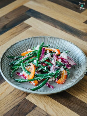 Warm Green Bean and Feta Salad pinchofnom.com