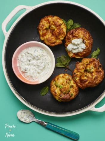 Samosa Yorkshire Puddings with Raita pinchofnom.com