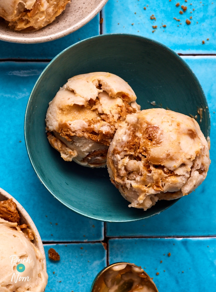 Biscoff Swirl Ice Cream - Pinch of Nom Slimming Recipes