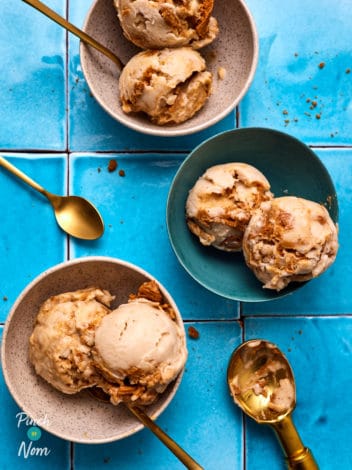 Biscoff Swirl Ice Cream pinchofnom.com