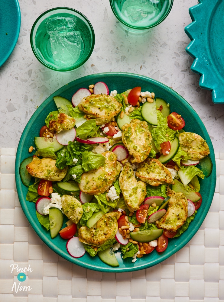 Chicken Pesto Salad - Pinch of Nom Slimming Recipes