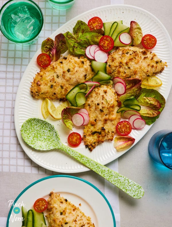 Lemon and Pepper Crusted Chicken pinchofnom.com