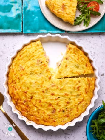 Chicken, Bacon and Leek Crustless Quiche pinchofnom.com