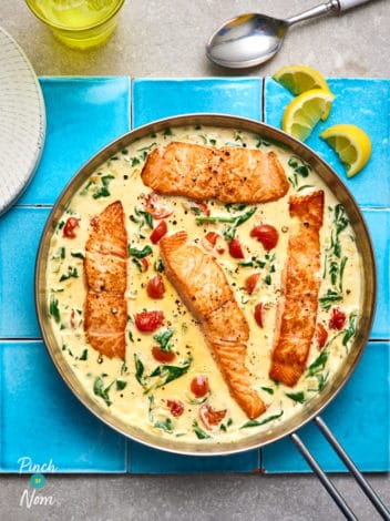 Creamy Tuscan-Style Salmon pinchofnom.com