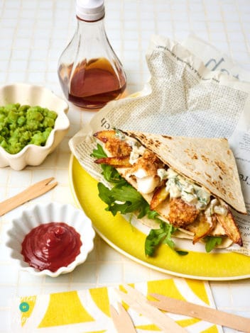 Fish and Chip Wrap pinchofnom.com