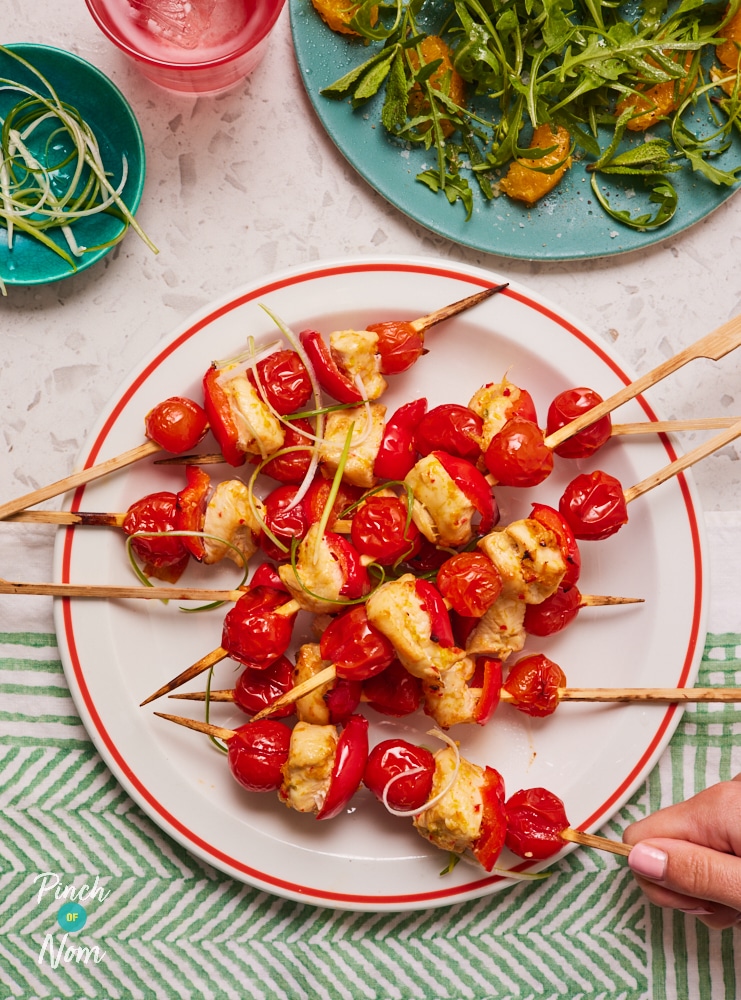 Ginger and Orange Chicken Kebabs - Pinch of Nom Slimming Recipes