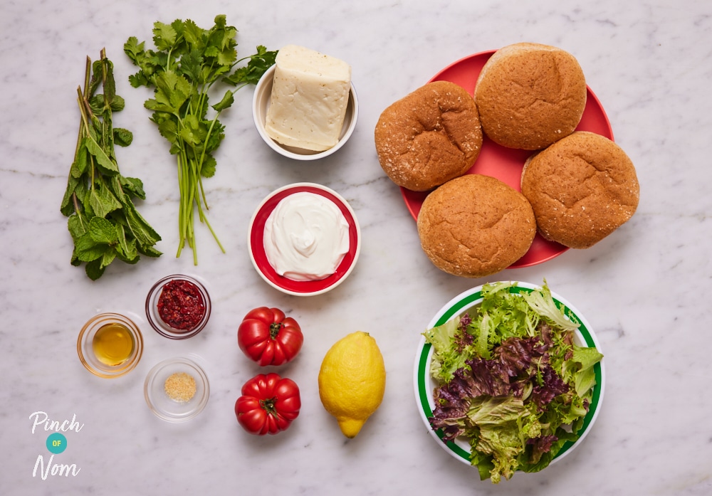 Spiced Halloumi Burgers - Pinch of Nom Slimming Recipes