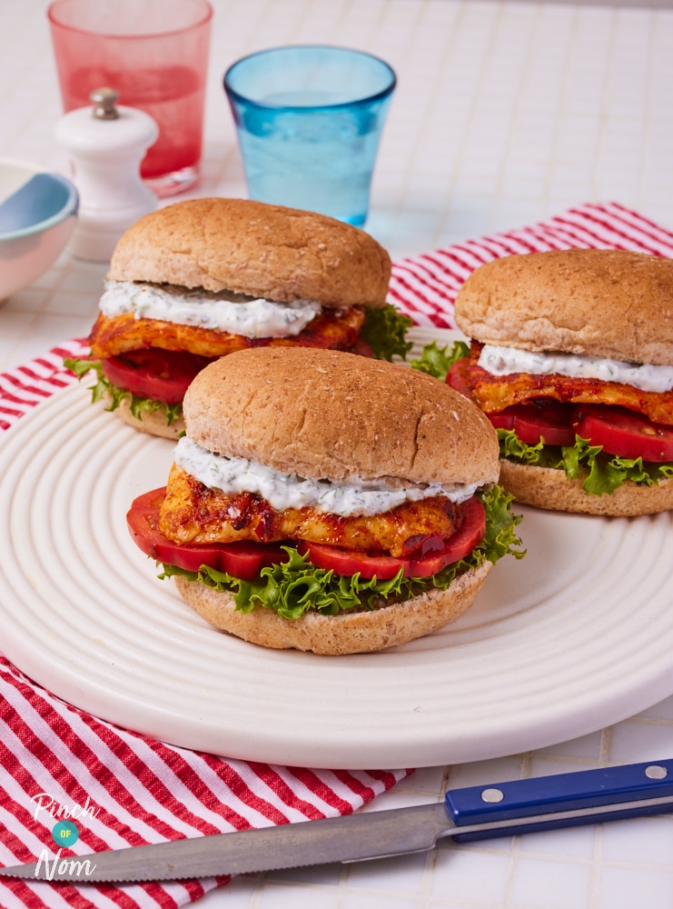 Spiced Halloumi Burgers - Pinch of Nom Slimming Recipes