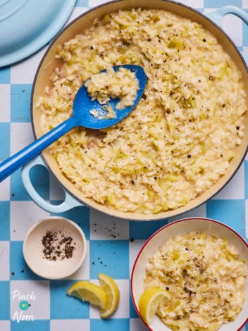 Cheesy Leek Risotto pinchofnom.com