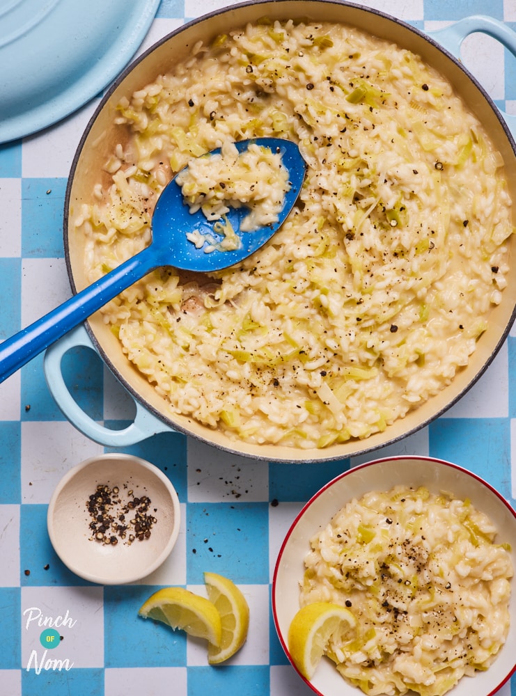 Cheesy Leek Risotto - Pinch of Nom Slimming Recipes