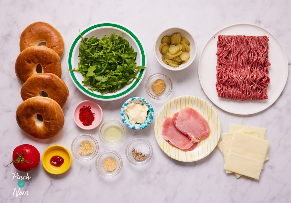 Bagel Burger - Pinch of Nom Slimming Recipes